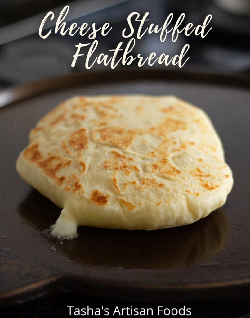 Cheese Stuffed Flatbread | Cheese Stuffed Pita PIN