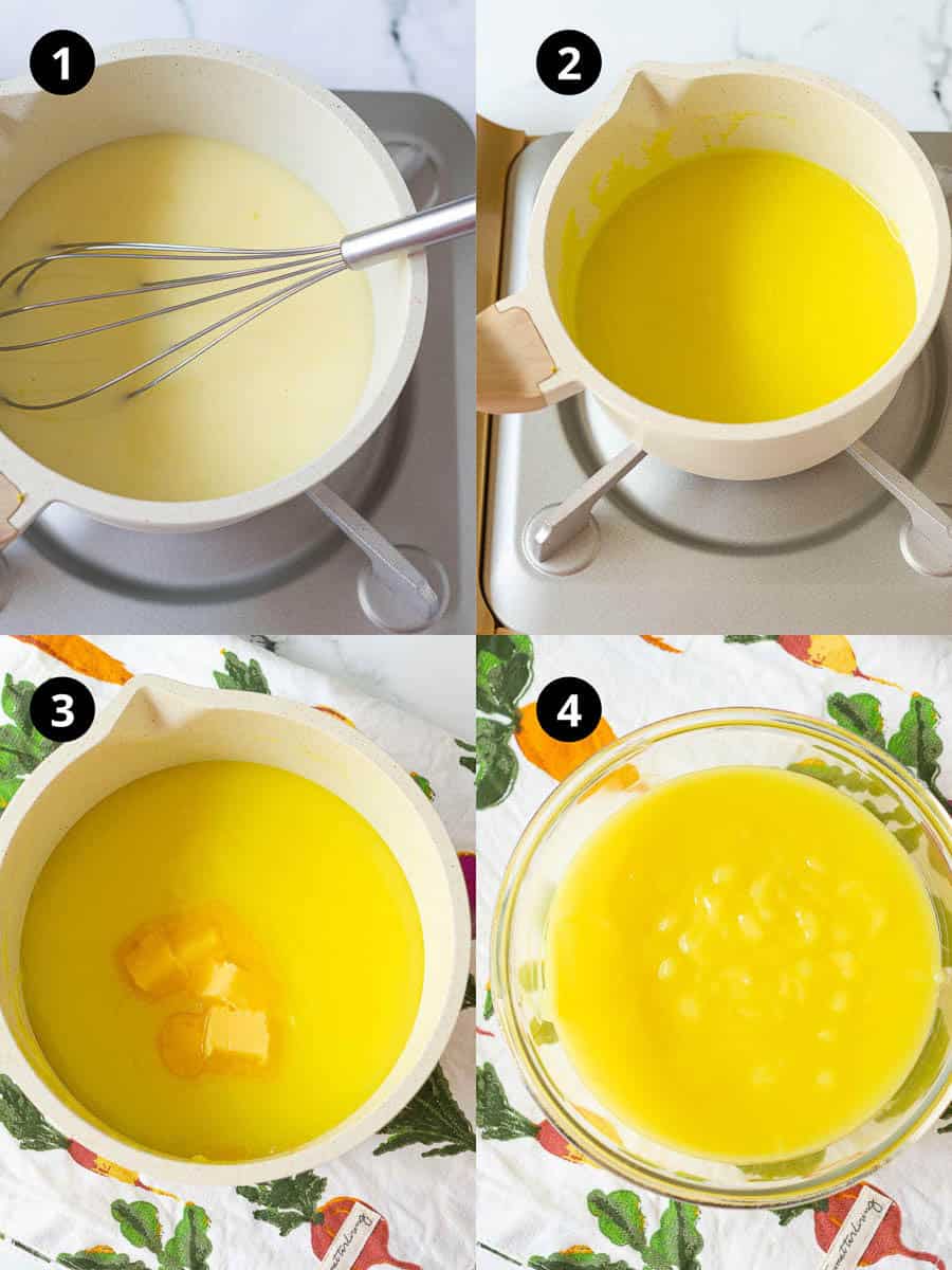 Steps for making eggless lemon curd 